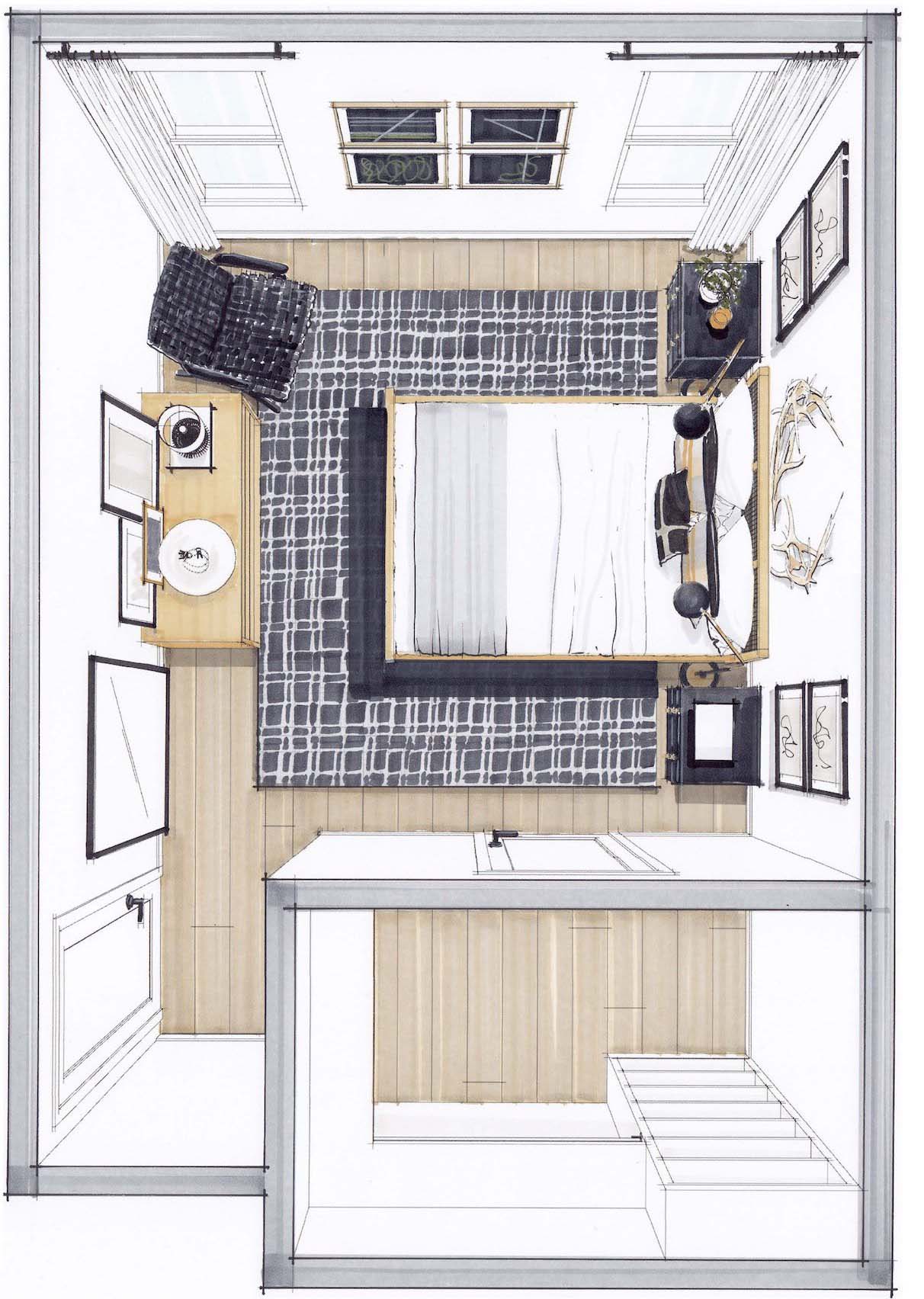 Visal floor plan for bedroom